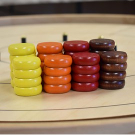 4 Player Crokinole Disc Party Pack (52 Discs) - Harvest Edition (Small Discs - 1 1/8 Inch Diameter (2.9cm))