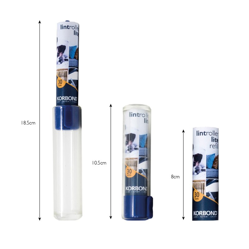Korbond Compact Lint Roller & Refills - Travel Sized Lint