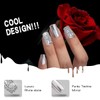 Yivaiks Bling Mirror Sliver Press on Nails Square Metallic Punk
