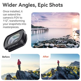 SHEAWA Wide Angle Magnetic Filter for Macro Lenses, 112° FOV Expansion - for DJI Pocket 3, High Definition Optical Glass, Aluminum Alloy Frame, Macro and Booster Lens Optional