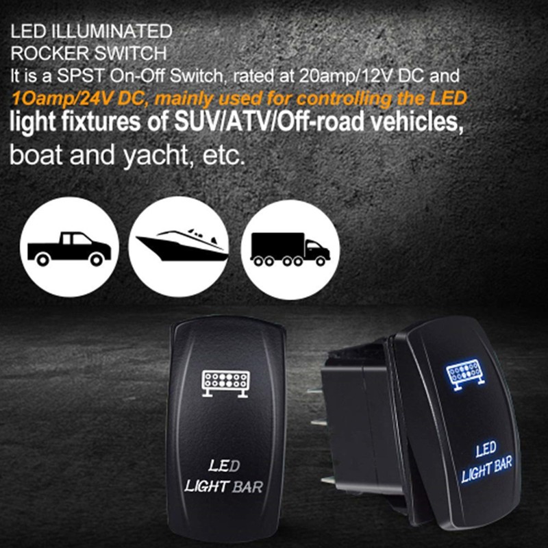 LED Light Bar Switch High Power 5PIN On/Off Minus40°C To