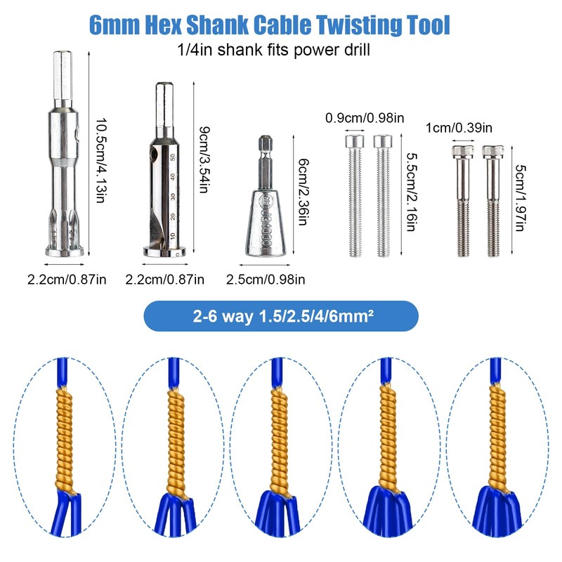 3pcs Wire Twisting Tool, Wire Twisting Spinner with 4pcs Screws,