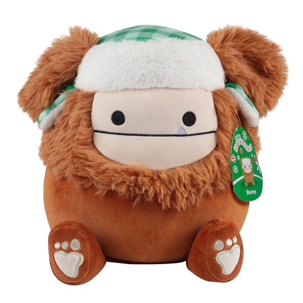Squishmallows 10" Benny The Bigfoot - Official Kellytoy Christmas Plush - Collectible Soft & Squishy Holiday Stuffed Animal Toy - Add to Your Squad - Gift for Kids, Girls & Boys - 10 Inch