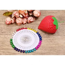 Tupalizy 1PCS Strawberry Pin Cushion Needle Holder with 40PCS Pearlized Head Straight Sewing Pins for Fabric Quilting Sewing DIY Crafts Projects Dressmaker Jewelry Wedding Christmas Decor (Multicolor)