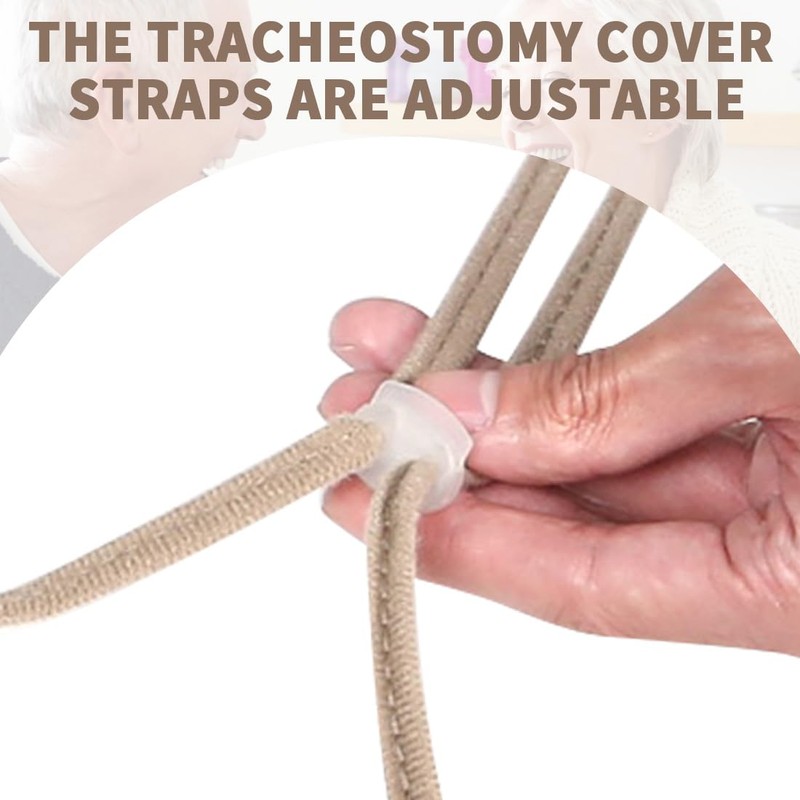 Tracheostomy Neck Stoma Cover (Khaki-5pcs, Large)