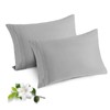 Horbaunal 2 Pack Microfiber Pillowcases Queen Size Light Grey Bed