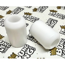 Bung King Replacement Delrin Crash Bar Slider End With Bolt, WHITE, 2.0", Set of 2, Smooth