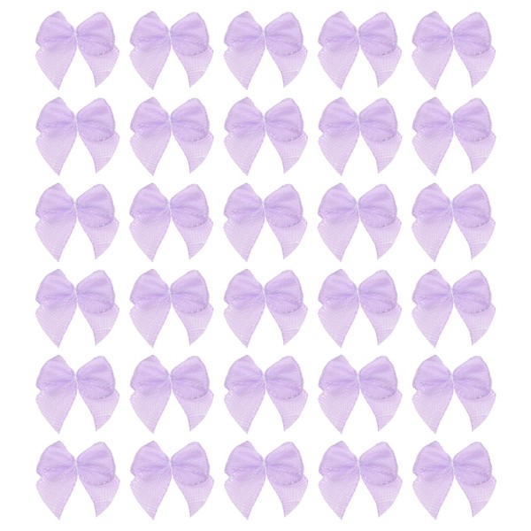MECCANIXITY 30Pcs Mini Ribbon Bow 1" Mini Fabric Satin Ribbon