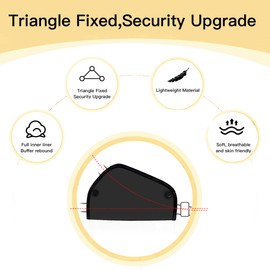 Mokiwala Kids Seat Belt Adjuster and Cover - Seat Belt Cushion for Children-Comfortable, Soft, Breathable, Anti-Strangulation Neck Protection, Black