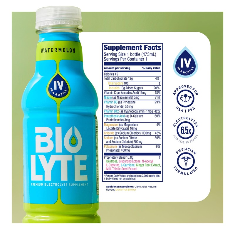BIOLYTE Electrolyte Drink - Doctor-Formulated Hydration Drink, Electrolytes Water, Chemotherapy