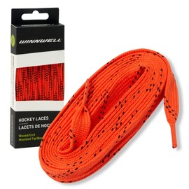 Winnwell Waxed Hockey Skate Laces - Ice Hockey & Roller Blade Skates Laces, Multiple Lace (Orange/Black, 120")
