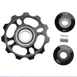 Alomejor Bicycle Rear Derailleur Aluminium Alloy 11T Pulley Jockey Wheels Rear Derailleur Pulley Gear Rolls for Road Mountain Bike Bicycle