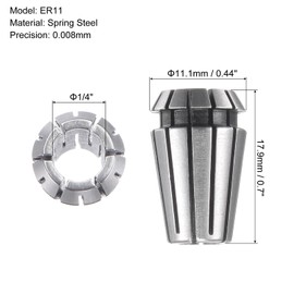 sourcing map ER11 Spring Collet, 1/4" Chuck for CNC Engraving Machine Lathe Milling Tool