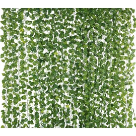 Yatim 78-Ft 12 Pack Silk Artificial Ivy Vines Leaf Garland Plants Hanging Wedding Garland Fake Foliage Flowers Home Kitchen Garden Office Wedding Wall Decor