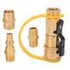 RV Propane Quick Connecting Adapter 1/4 Inch Shutoff Valve and