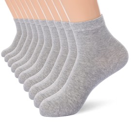 Calcetines de algodón fino para mujer, calcetines de algodón suave y cálido para mujer, calcetines de corte al tobillo, 5/10/25 pares, Gris (10 pares)., 6-11