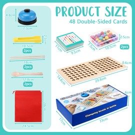 Montessori Spielzeug, Clip Beads Brettspiel, Sortierspiel, Puzzle Lernspielzeug Kinder Spielzeug ab 3 Jahre, Kinder Hände Augen Gehirn Training, Vorschule Geschenk für Kinder ab 4 5 6 Jahre