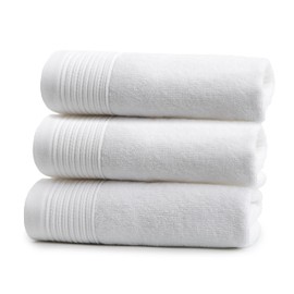 Ferò Luxury Bath Towel Set, 3 Pieces, 100% Cotton Premium Low Twist 550 g/m², Ultra Soft & Absorbent, Oeko-Tex, Italian Design, Guest Towel and Hand Towel, 30 x 50 cm, White