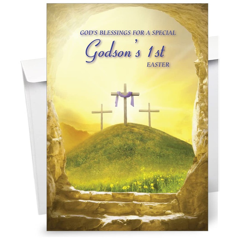 Godson 1st Religious Easter Card - Christian Easter Card -