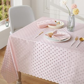 HommxJF Satin Blush Pink Napkins Set Of 50，Blush Pink Polka Dots Satin Napkins Square 17 x 17 Inches for Wedding Dinner Birthday Easte Party Supplies