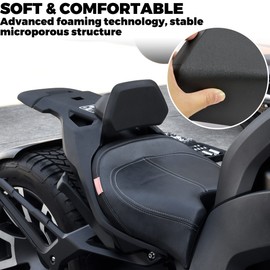 SAUTVS 1Up Driver Backrest for Can-Am Ryker, Sport Driver Back Rest Kit for Can Am Ryker 600 900 & Ryker Rally 2019-2024 Accessories (1PCS, Replace #219400960)