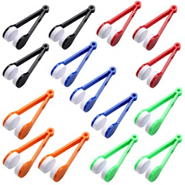DHWEKU 15 Stücke Brillenreinigungsbürste Reinigungsbürste Mini-Gläser Weiche Bürsten-Reinigungs-Clip Tragbares Brillenwischwerkzeug Brillenreiniger für Brille Sonnenbrille 5 Farben (15 Stücke)