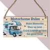 "Motorhome Rules" Sign - Fun and Playful Plaque for RV