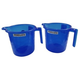 ADHAATA Bathing Mug, 1.5 Liter Capacity, Certified Water Bath Mug, LAHER (Pack of 2) (BLUE)