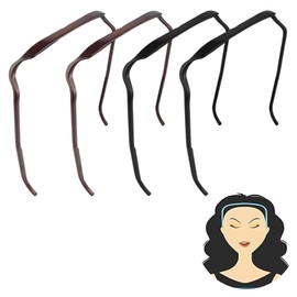 Curly Thick Hair Large Headband,4 Stück Eckiger Haarreif Hinged Headband,Sunglasses Headband, Haarreif Sonnenbrille,Stirnband Wie eine Sonnenbrille,Hair Hoop Headband für Männer Damen(2 Farben)