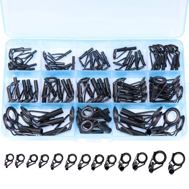 9KM DWLIFE Fishing Rod Tip Repair Black Stainless Steel Ceramic