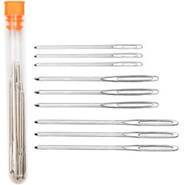 Large-Eye Blunt Needles, Stainless Steel Yarn Knitting Needles, Sewing Needles, Crafting Knitting Weaving Stringing Needles,Perfect for Finishing Off Crochet Projects (Silver, 15 Pieces)