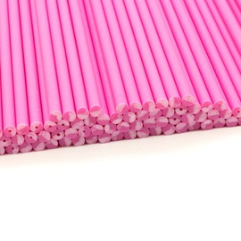 Plastic Lollipop Sticks - 89mm x 4mm Pack of 500 (Pink)