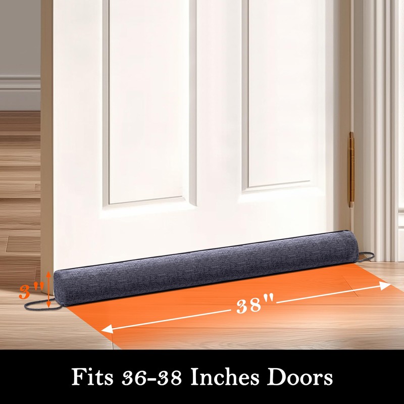 Sunolga 38" Linen Door Draft Stopper Blocks Hot and Cold