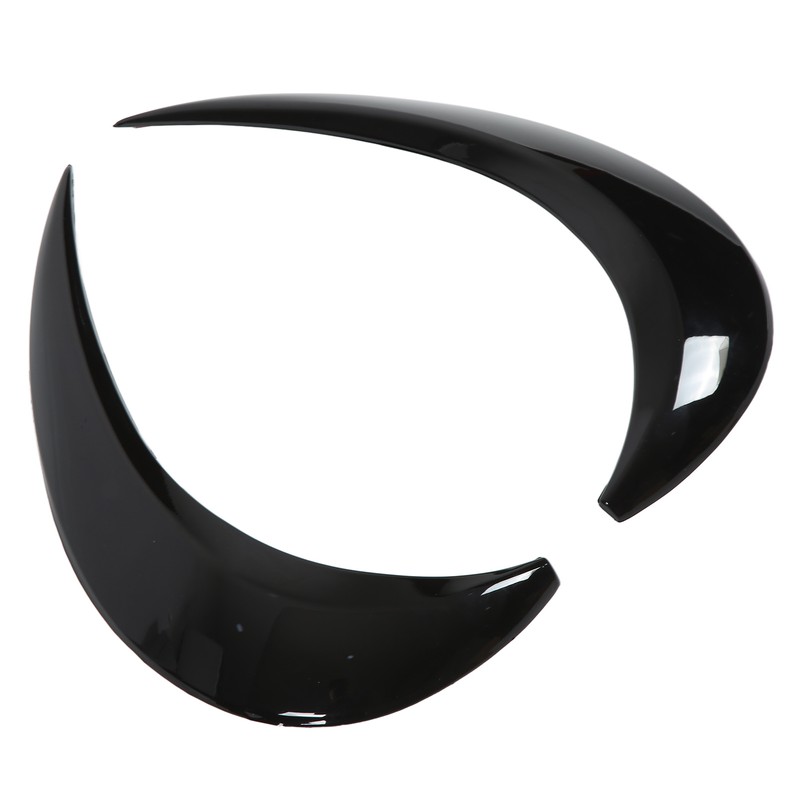 1 Pair Left Right Gloss Black Headlight Eyebrow Cover Trim
