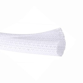 QCSIW 1/4" x50ft Split Sleeve Cable Organizer - Wire Protector Sleeving for Desk, PC, TV, Home Office | Cord Management Cover, Easy Install, White