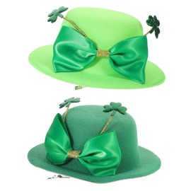 VICASKY 2pcs Mini Leprechaun Hat Hair Clips for St Patrick's Day Festivities Comfortable and Stable Barrettes for Women for Celebrating with Friends and Family