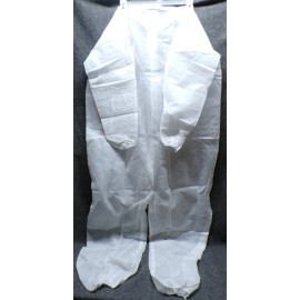 Unbranded Wholesale Lot of 25 2KTL3A White Collared Disposable Coveralls Elastic XL