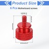 sourcing map 6Pcs #6-32 UNC Aluminum Thumb Screws, 12x16mm(ODxH) Computer