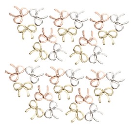 LALAFINA Metal Butterfly Nail Charms Set Bowknot Studs Alloy Rivets Manicure Decor 1 Bag
