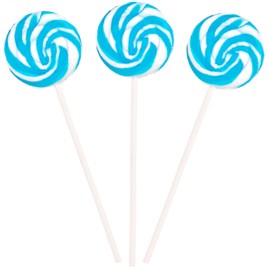 Blue & White Swirl Lollipops – 40 Pack Individually Wrapped – Party Favors, Baby Showers, Gluten-Free, Vegan, Bulk Candy