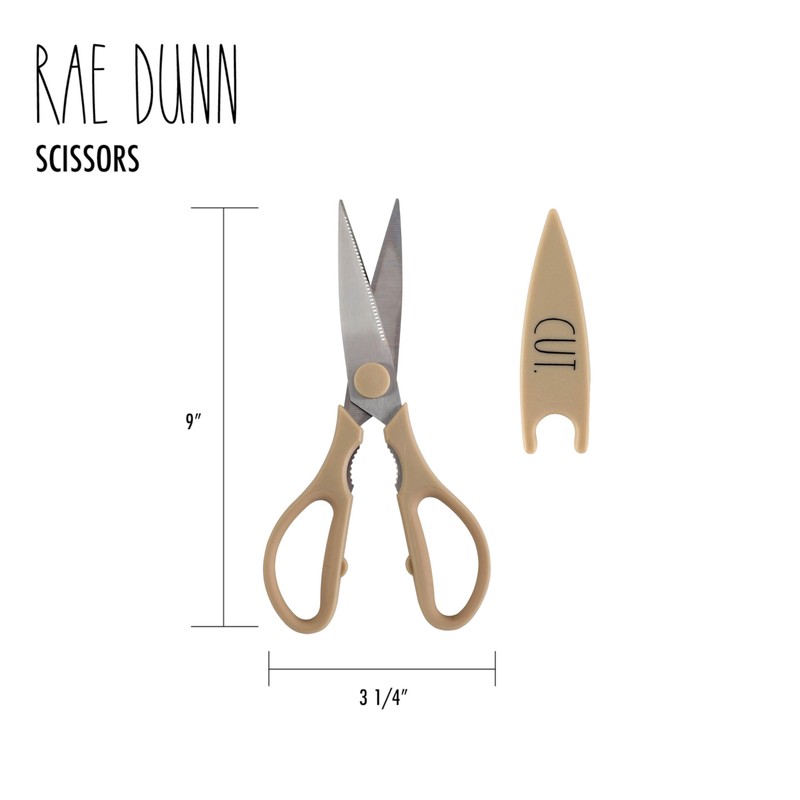 Rae Dunn Kitchen Scissors- Stainless Steel Kitchen Shears, Cooking Scissors