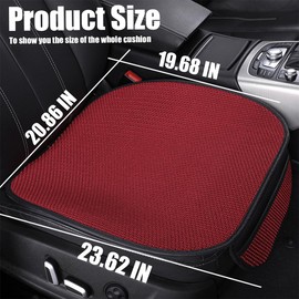 BELOMI Car Seat Bottom Cover, 2 Pack Front Driver or Passenger Seat Cushion with Pocket, Universal Breathable Comfort Auto Seat Protector Mat, Car Interior Accessories for Truck, SUV, Van(Red)