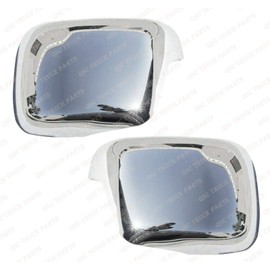 QSC Truck Parts Chrome Hood Mirror Cover Pair (L & R) for Freightliner Cascadia 2018+