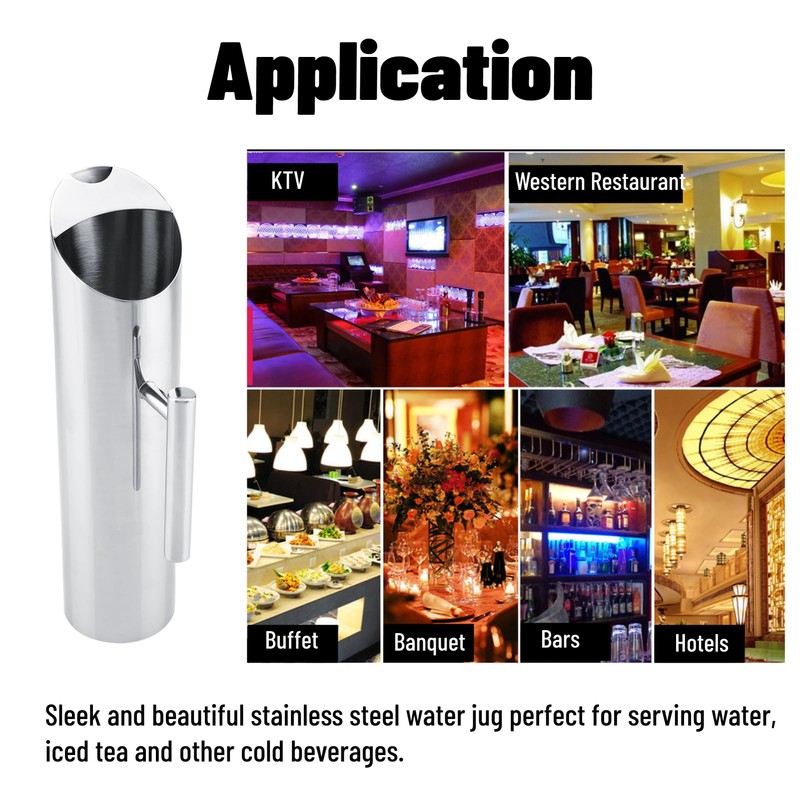 Stainless Steel Water Pitcher Jug with Ice Guard Cold Drinking