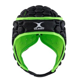 Gilbert XP 250 Rugby Headguard - Black & Green, Medium