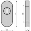 BASI Protective rosette with cylinder cover, thickness 11 mm, oval