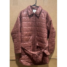 Aerie NWT Offline by Aerie Button Up Puffer Coat in Rust Mauve - L