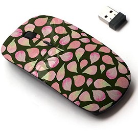 2.4G Wireless Mouse with Cute Pattern Design for All Laptops and Desktops with Nano Receiver - Petals Watercolor Floral