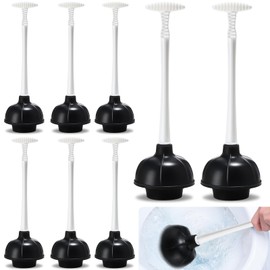 Teenyyou 6 Pcs Toilet Plunger Bulk Heavy Duty Plunger for Bathroom Double Thrust Rubber Force Cup Toilet Bowl Plunger for Drain Toilet Clog Remover Commercial Industrial Use Black 16.73 Inches