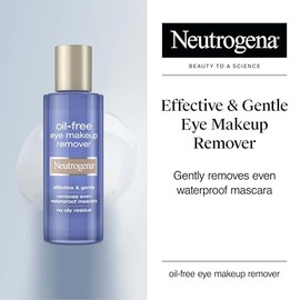 Neutrogena Gentle Oil-Free Eye Makeup Remover & Cleanser for Sensitive Eyes, Dissolves Waterproof Mascara, Non-Greasy Liquid Makeup Remover, Dermatolo